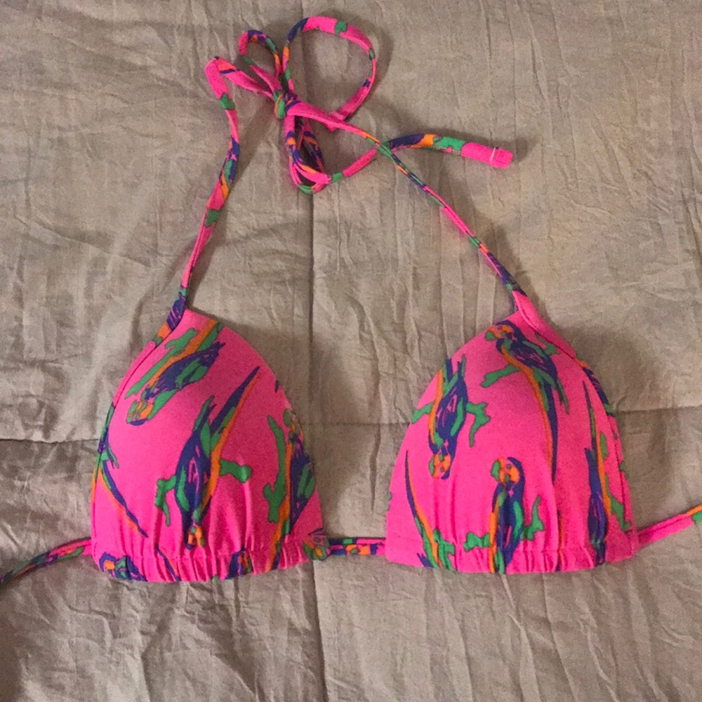 Pink Patterned Bikini Top from Aerie